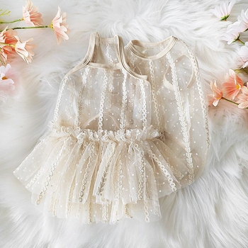 Ρούχα για σκύλους Καλοκαίρι Ζευγάρι Κουτάβι Άνοιξη και Καλοκαίρι Λεπτό Αρκουδάκι Pomeranian Γάτα Μικρό Μέγεθος Σκύλοι Κατοικίδια Φούστα με τιράντες