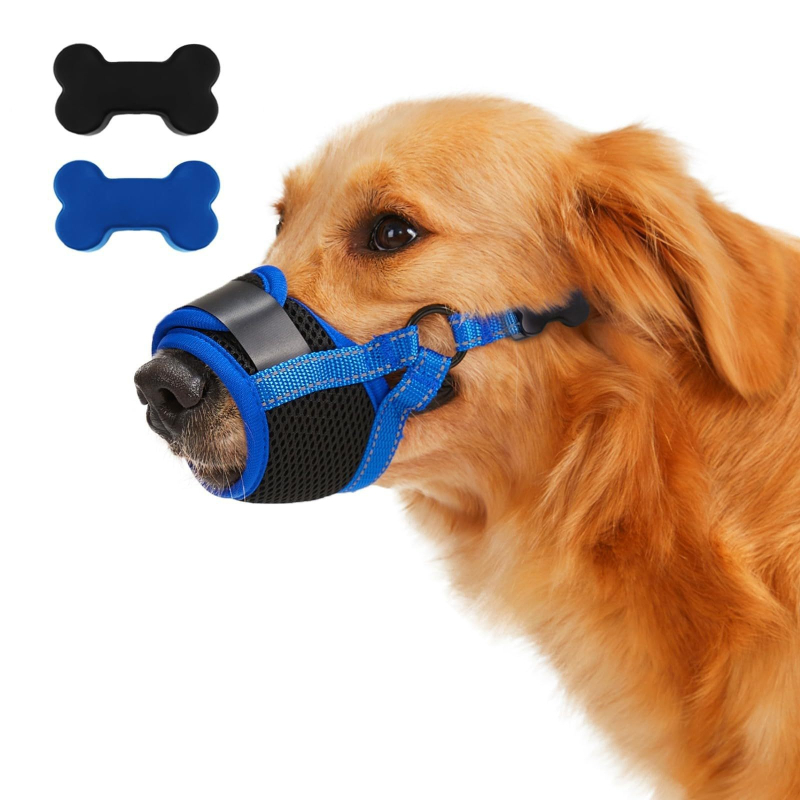 Šuns burnos apsaugos artefaktas, labai kvėpuojantis, reguliuojamas augintinio snukis, apsauga nuo įkandimo, reguliuojamas tinklelio snukis