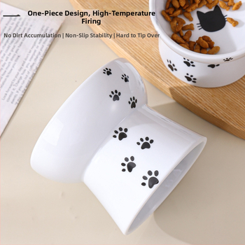 Κονσερβοποιημένο μπολ νιπτήρα για γάτες με σνακ, αντιανατρεπόμενο μπολ ποτίστρας για γάτες, προστασία αυχενικών σπονδύλων, κεραμικό μπολ τροφής για γάτες με ψηλό πόδι