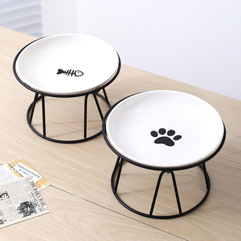 Δημιουργικό μπολ για κατοικίδια με νύχι γάτας, ψαροκόκαλο, μπολ για κατοικίδια με βάση για μπολ, μπολ για γάτες, μπολ για σκύλους, κεραμικό μπολ πόσης, σκεύη φαγητού για γάτες και σκύλους με βάση