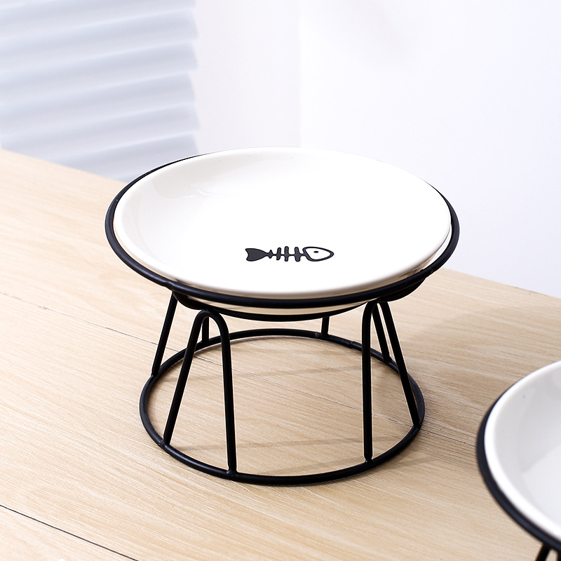 Loominguline kassiküünisest kalaluu lemmikloomakauss kausiriiuliga majapidamise kassikauss koerakauss keraamiline joogikauss kassi- ja koeratoiduriistad kronsteiniga