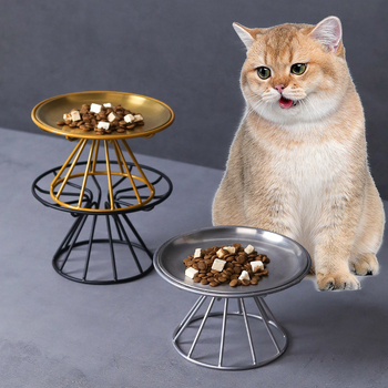 Μπολ γάτας από ανοξείδωτο ατσάλι για διασυνοριακή χρήση, μπολ για κατοικίδια, μπολ τροφής για γάτες, μπολ ρυζιού, πιάτο γάτας, πιάτο κονσερβών, πιάτο σνακ, ψηλή προστατευτική βάση λαιμού