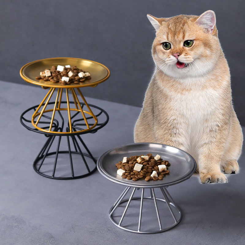 Piiriülene roostevabast terasest kassikauss, lemmikloomakauss, kassitoidukauss, riisikauss, kassitaldrik, konservtaldrik, suupistetaldrik, kõrge kaelakaitsega kronstein