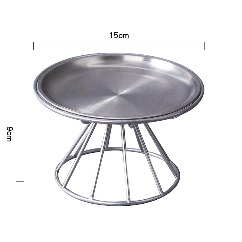 Piiriülene roostevabast terasest kassikauss, lemmikloomakauss, kassitoidukauss, riisikauss, kassitaldrik, konservtaldrik, suupistetaldrik, kõrge kaelakaitsega kronstein