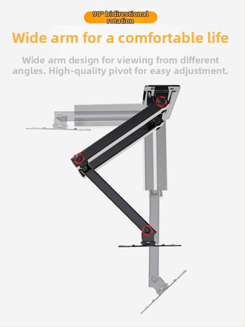 Suport monitor telescopic rotativ, montat pe perete, comutare ecran orizontală și verticală, universal, 17, 24, 27, 32 inch, montat pe perete