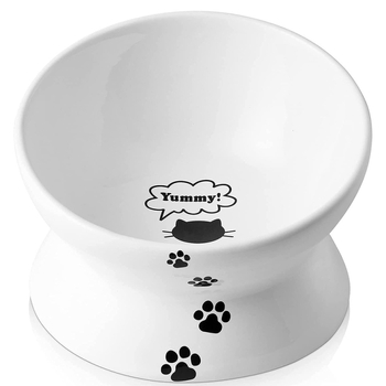 Piiriülene hulgimüügi lemmikloomade joogikauss, löögikindel kassitoidukauss, kõrge jalaga kaldus keraamiline kassikauss, koerakauss, kaelakaitse