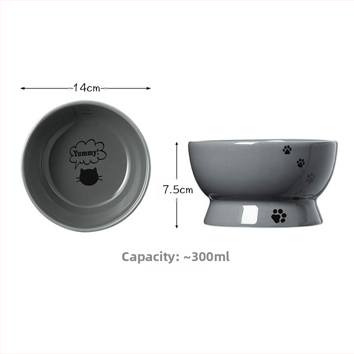 Piiriülene hulgimüügi lemmikloomade joogikauss, löögikindel kassitoidukauss, kõrge jalaga kaldus keraamiline kassikauss, koerakauss, kaelakaitse