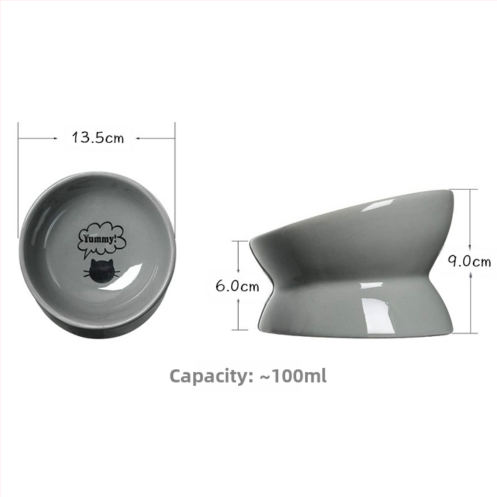 Piiriülene hulgimüügi lemmikloomade joogikauss, löögikindel kassitoidukauss, kõrge jalaga kaldus keraamiline kassikauss, koerakauss, kaelakaitse