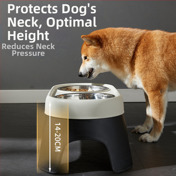 Νέα υπερυψωμένη λεκάνη για σκύλους, λεκάνη ταΐσματος πόσιμου νερού, αντικραδασμική λεκάνη τροφής από ανοξείδωτο ατσάλι, λεκάνη ρυζιού για γάτες σε απόθεμα χονδρικής