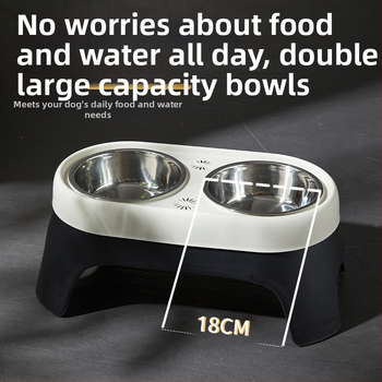 Νέα υπερυψωμένη λεκάνη για σκύλους, λεκάνη ταΐσματος πόσιμου νερού, αντικραδασμική λεκάνη τροφής από ανοξείδωτο ατσάλι, λεκάνη ρυζιού για γάτες σε απόθεμα χονδρικής