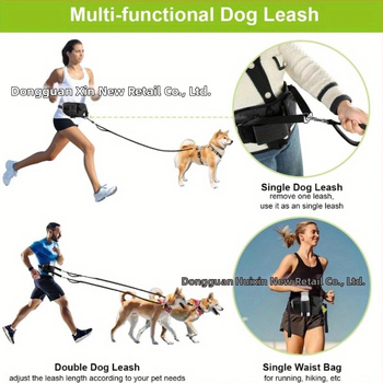 Τσάντα μέσης Amazon Pet Leash, ένα λουρί για δύο κατοικίδια, σχοινί νάιλον για υπαίθρια αθλήματα, φθορίζον λουρί σκύλου κατά της απώλειας κατοικίδιων ζώων