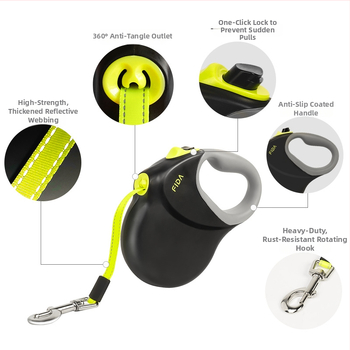 Povodac za kućne ljubimce 8 m povodac za pse najlonski automatski uvlačivi crni povodac za pse oprema za kućne ljubimce