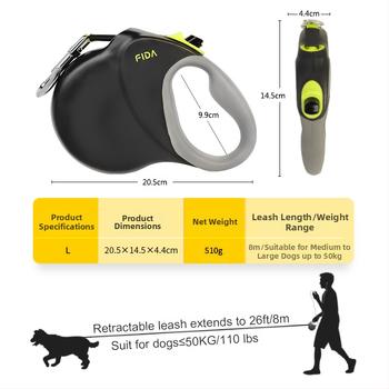 Povodac za kućne ljubimce 8 m povodac za pse najlonski automatski uvlačivi crni povodac za pse oprema za kućne ljubimce