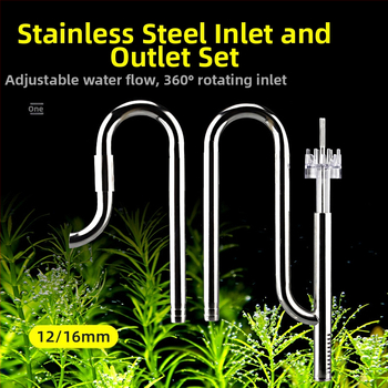 Аксесоари за аквариум за трева, вход и изход от неръждаема стомана за отстраняване на маслено фолио, филтър за аквариум за трева, кофа, оборудване, водопровод