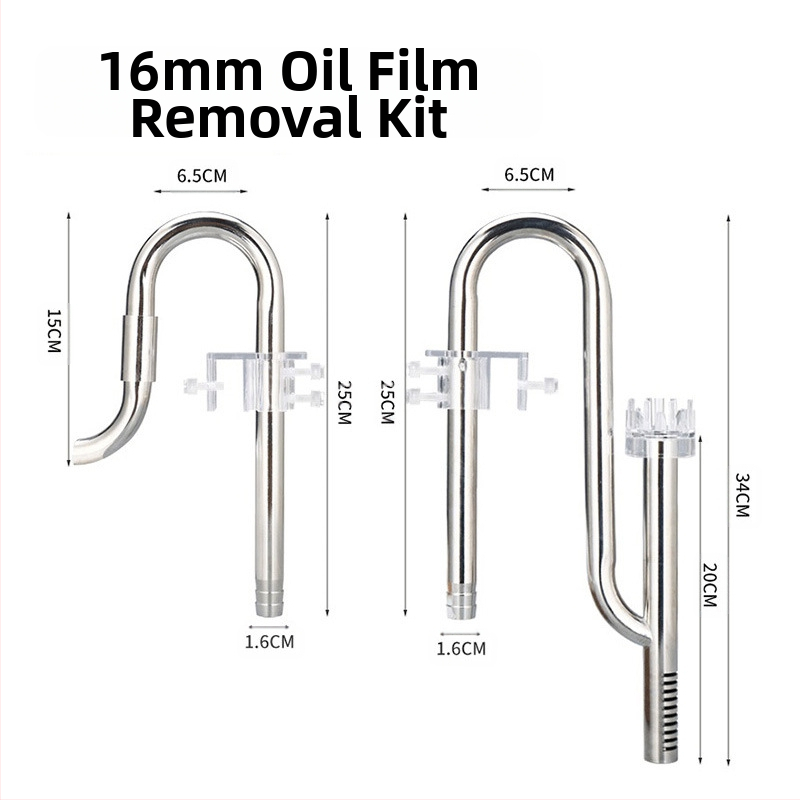 Аксесоари за аквариум за трева, вход и изход от неръждаема стомана за отстраняване на маслено фолио, филтър за аквариум за трева, кофа, оборудване, водопровод