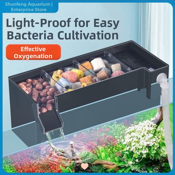 Maza zivju tvertnes filtra ūdens attīrīšanas cikls trīs vienā klusināts ārējais sienas attīrīšanas filtra kaste pilienveida kaste skābekļa padeve