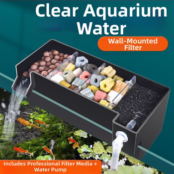 Maza zivju tvertnes filtra ūdens attīrīšanas cikls trīs vienā klusināts ārējais sienas attīrīšanas filtra kaste pilienveida kaste skābekļa padeve