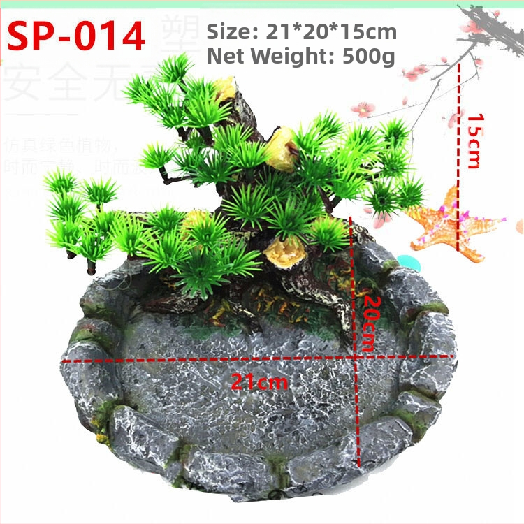 Tehase otsemüük kalapaagi kaunistuseks akvaariumi simuleeritud flokeeritud vaigust veekauss kilpkonna ronimislemmikloomade söögitaldrik flokeeritud kilpkonnanõu