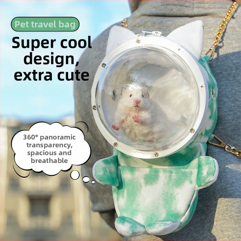 Hamsteri taskust väljas olev puuri meekott kasvas taskust väljas kaasaskantavatest hingavatest tarvikutest kuldne karu läbipaistev taskust väljas olev väikese lemmiklooma seljakott