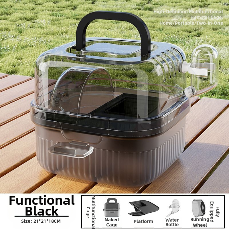 Hamsteri taskust väljas olev puuri meekott kasvas taskust väljas kaasaskantavatest hingavatest tarvikutest kuldne karu läbipaistev taskust väljas olev väikese lemmiklooma seljakott