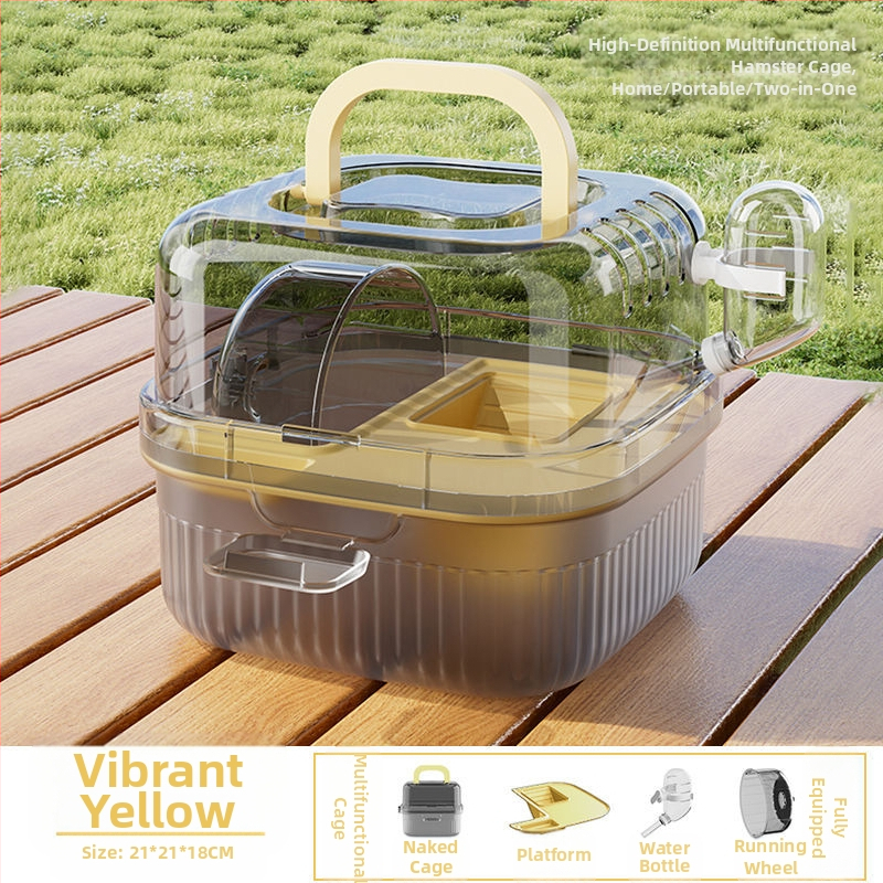 Hamsteri taskust väljas olev puuri meekott kasvas taskust väljas kaasaskantavatest hingavatest tarvikutest kuldne karu läbipaistev taskust väljas olev väikese lemmiklooma seljakott