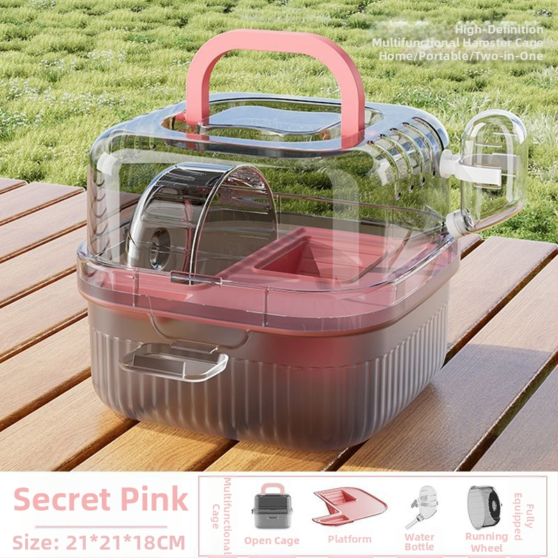 Hamsteri taskust väljas olev puuri meekott kasvas taskust väljas kaasaskantavatest hingavatest tarvikutest kuldne karu läbipaistev taskust väljas olev väikese lemmiklooma seljakott