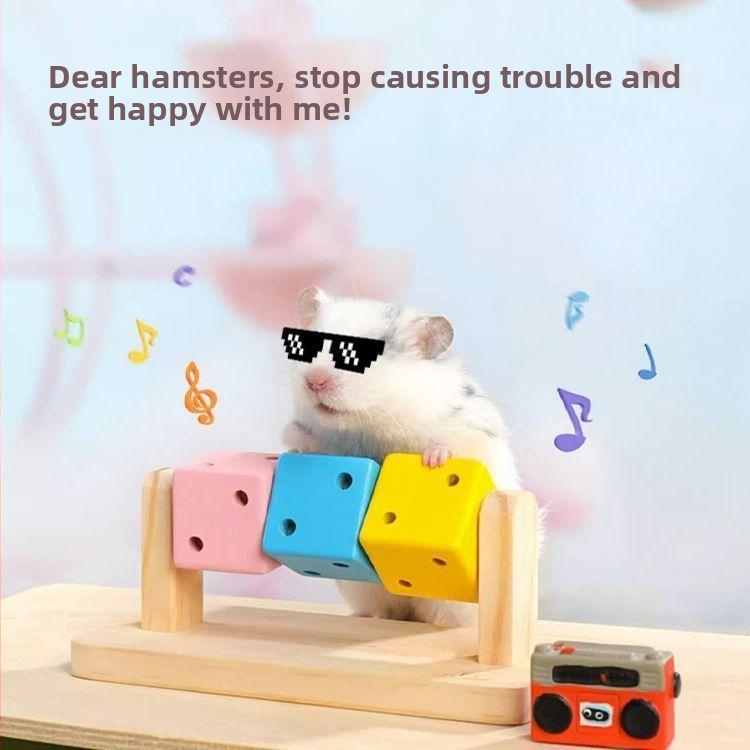 Забавна дървена играчка за хамстери с кубче на Рубик, кътници, златно мечешко гнездо, дървена играчка, масивно дърво, цветен костюм