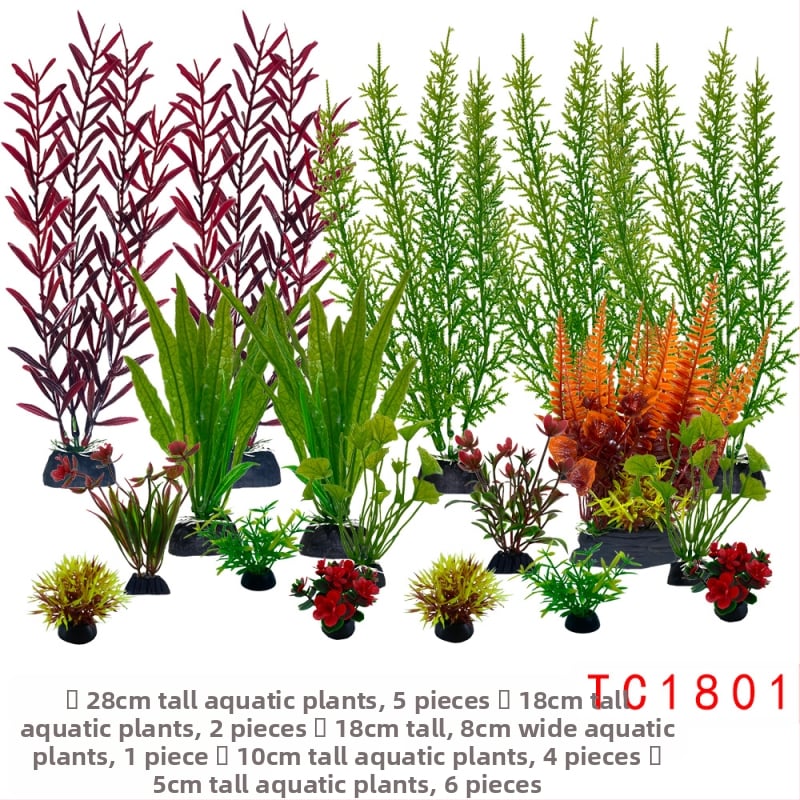 Akvaariumi haljastus, täielik simulatsioonivee rohu kaunistuskomplekt, akvaariumi plastist võltsvetikad, laisk pakend, hulgimüük