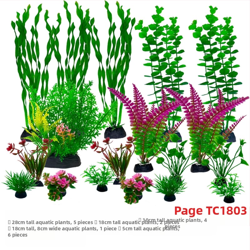 Akvaariumi haljastus, täielik simulatsioonivee rohu kaunistuskomplekt, akvaariumi plastist võltsvetikad, laisk pakend, hulgimüük