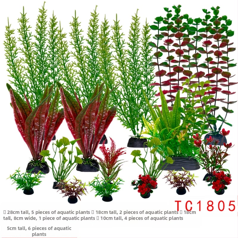 Akvaariumi haljastus, täielik simulatsioonivee rohu kaunistuskomplekt, akvaariumi plastist võltsvetikad, laisk pakend, hulgimüük