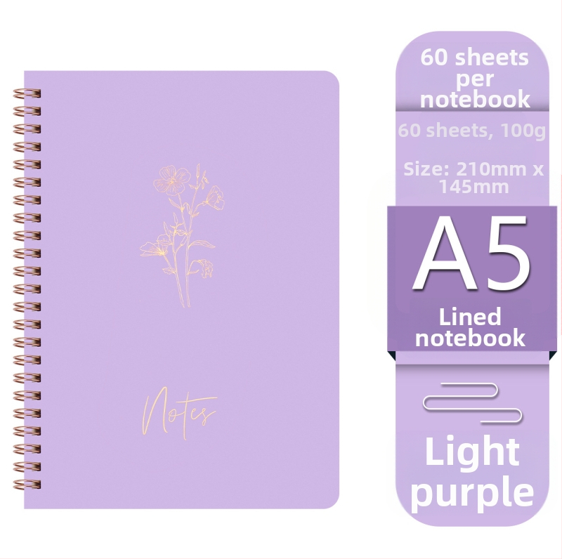 Gamyklos sandėlyje tiekiama ritinių knyga „Macaron“ spalvota palaidų lapų knyga studentams, užrašų knygelė biuro užrašams, didmeninė prekyba