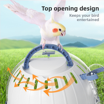 Φορητό κλουβί εξερχόμενου παπαγάλου, σακίδιο πλάτης ταξιδιού για πουλιά με στρογγυλό σχέδιο, δέρμα τίγρης, παιωνία, προμήθειες κλουβιού πουλιών