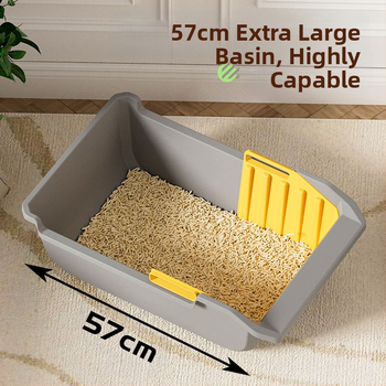 Μεγάλη αμμολεκάνη για γάτες ημικλειστή με αποσπώμενο κουβά, τουαλέτα για γάτες, αντι-ύψος, εξωτερική λεκάνη για πιτσιλιές, χονδρική