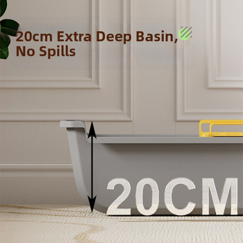 Μεγάλη αμμολεκάνη για γάτες ημικλειστή με αποσπώμενο κουβά, τουαλέτα για γάτες, αντι-ύψος, εξωτερική λεκάνη για πιτσιλιές, χονδρική