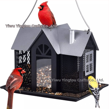 Piiriülene uus loominguline metallist lindude söötja sisehoovi kiikmaja kolibri söötja rippuv välistingimustes kaunistamine