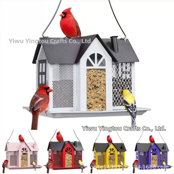 Piiriülene uus loominguline metallist lindude söötja sisehoovi kiikmaja kolibri söötja rippuv välistingimustes kaunistamine
