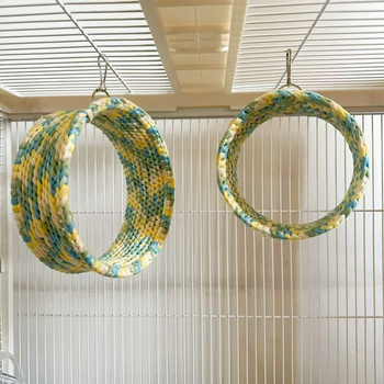 Papagoi salajane kott nirk ümmargune võrkkiik käsitsi kootud ronimismatt kiik