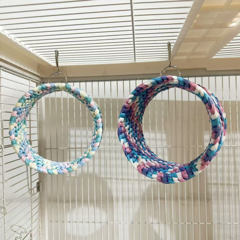 Papagoi salajane kott nirk ümmargune võrkkiik käsitsi kootud ronimismatt kiik