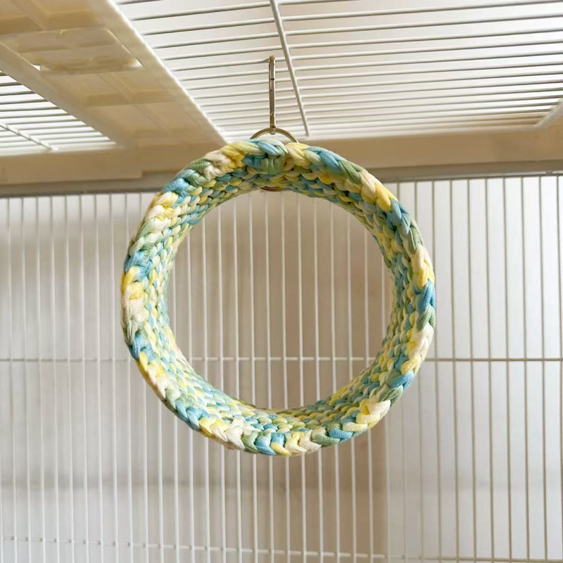 Papagoi salajane kott nirk ümmargune võrkkiik käsitsi kootud ronimismatt kiik