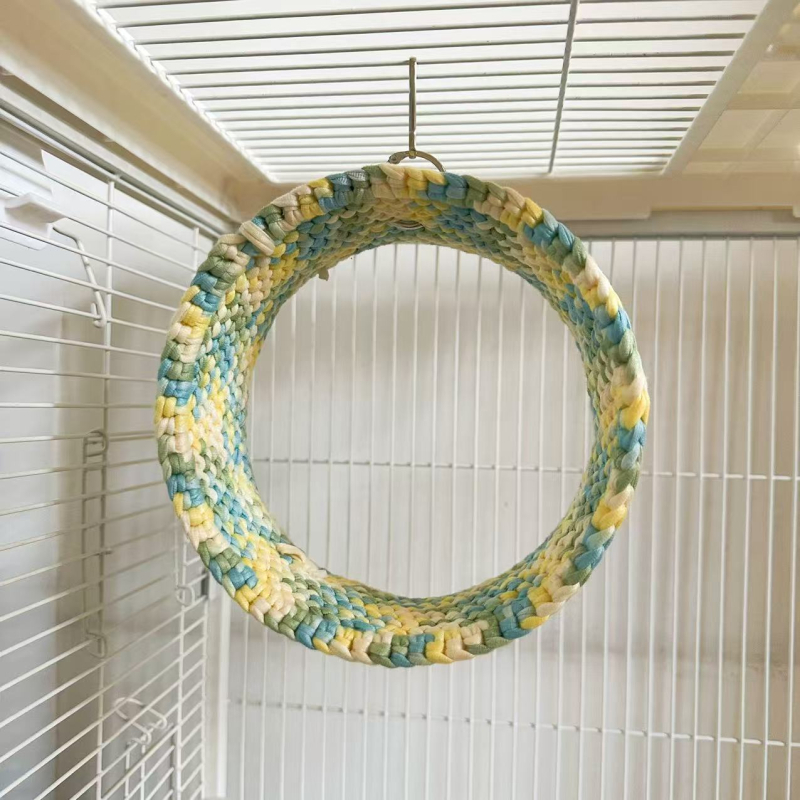 Papagoi salajane kott nirk ümmargune võrkkiik käsitsi kootud ronimismatt kiik