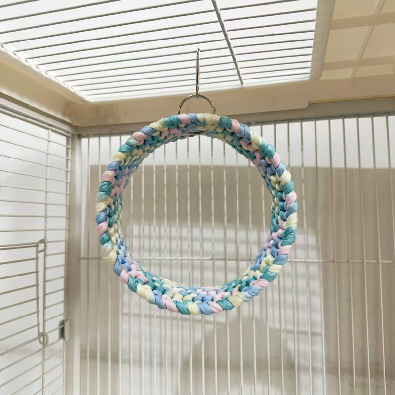 Papagoi salajane kott nirk ümmargune võrkkiik käsitsi kootud ronimismatt kiik