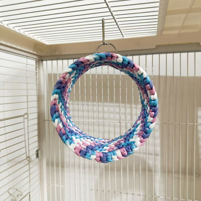 Papagoi salajane kott nirk ümmargune võrkkiik käsitsi kootud ronimismatt kiik