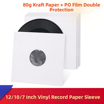 71012-tolline Lp vinüülplaadipaberi sisekott, jõupaber + polüpropüleenist kile, kahekihiline kaitsekate, antistaatiline kile hoiustamine