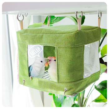Παπαγάλος από ανοξείδωτο ατσάλι, δίχτυ βάσης, δροσερό σπίτι, καλοκαιρινή φωλιά πουλιών, κρεμαστή φωλιά πουλιών, αναπνεύσιμη φωλιά με δίχτυ βάσης, σκηνή ύπνου, παιχνίδι πουλιών