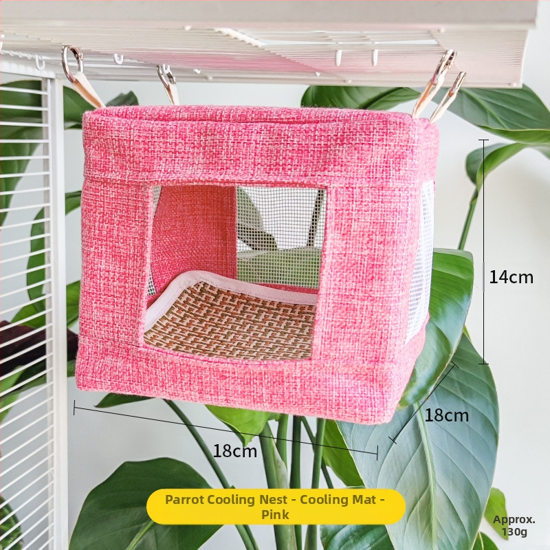 Papagoi roostevabast terasest põhjavõrk, lahe maja suvine linnupesa, rippuv linnupesa, hingav põhjavõrk, magamistelgi linnumänguasi