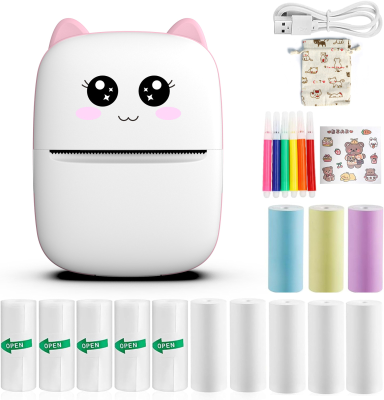 Suur hulk uusi populaarseid väikeseid miniklapiga taskupükste printerimärgistusmasinaid, mida saab ühendada Bluetooth-fotodega ja mis on kaasaskantavad koduseks kasutamiseks.