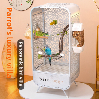 Uus läbipaistev papagoi linnupuuri panoraamne akrüülpuur pritsmekindel dekoratiivne villa kodulinnupuuri vitriinpuuri hulgimüük