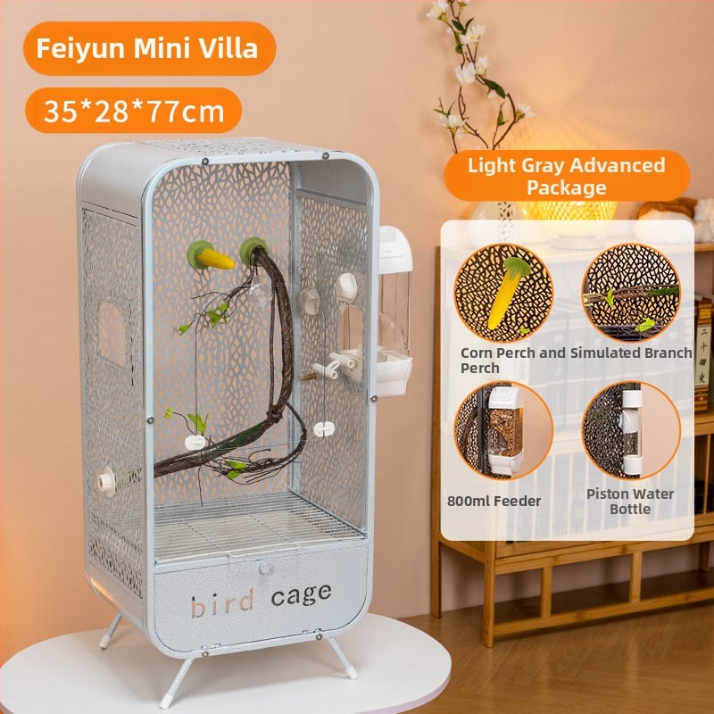 Uus läbipaistev papagoi linnupuuri panoraamne akrüülpuur pritsmekindel dekoratiivne villa kodulinnupuuri vitriinpuuri hulgimüük