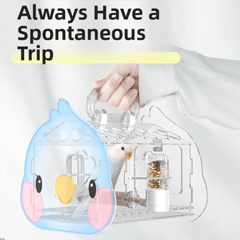 Παπαγάλος Shang Tian με κλουβί, διαφανές κλουβί για εξορμήσεις, κλουβί για περιπάτους πουλιών, δέρμα τίγρης, παιώνια, Xuan Feng, διακοσμητικό ακρυλικό κλουβί για εξορμήσεις