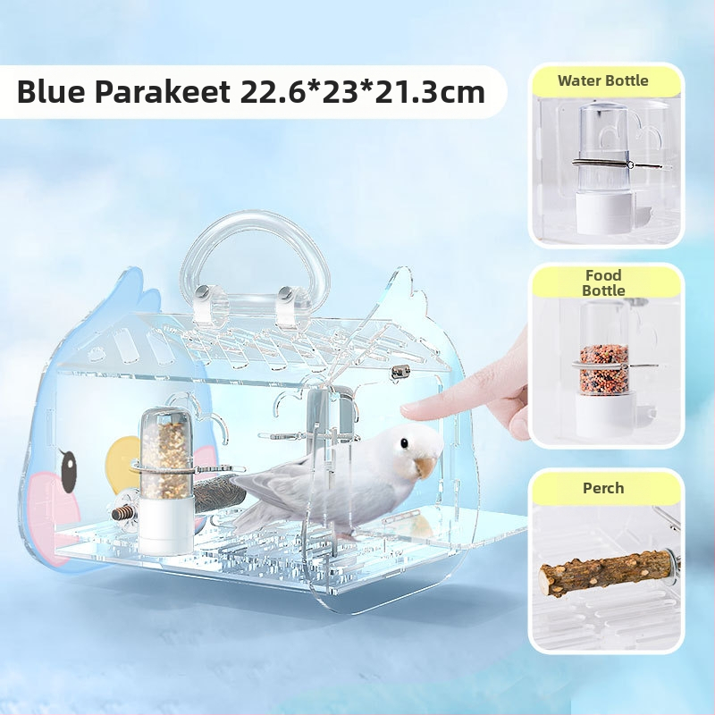 Lemmiklooma Shang Tian papagoi puuriga Läbipaistev väljasõidupuur Linnuvaatluspuur Tiigri nahast pojengist Xuan Fengi dekoratiivne akrüül väljasõidupuur